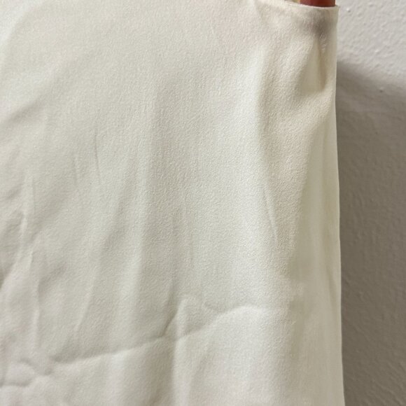 JOIE Cream 100% Silk Womens M Blouse Sleeveless Lightweight Front Split - Picture 3 of 6